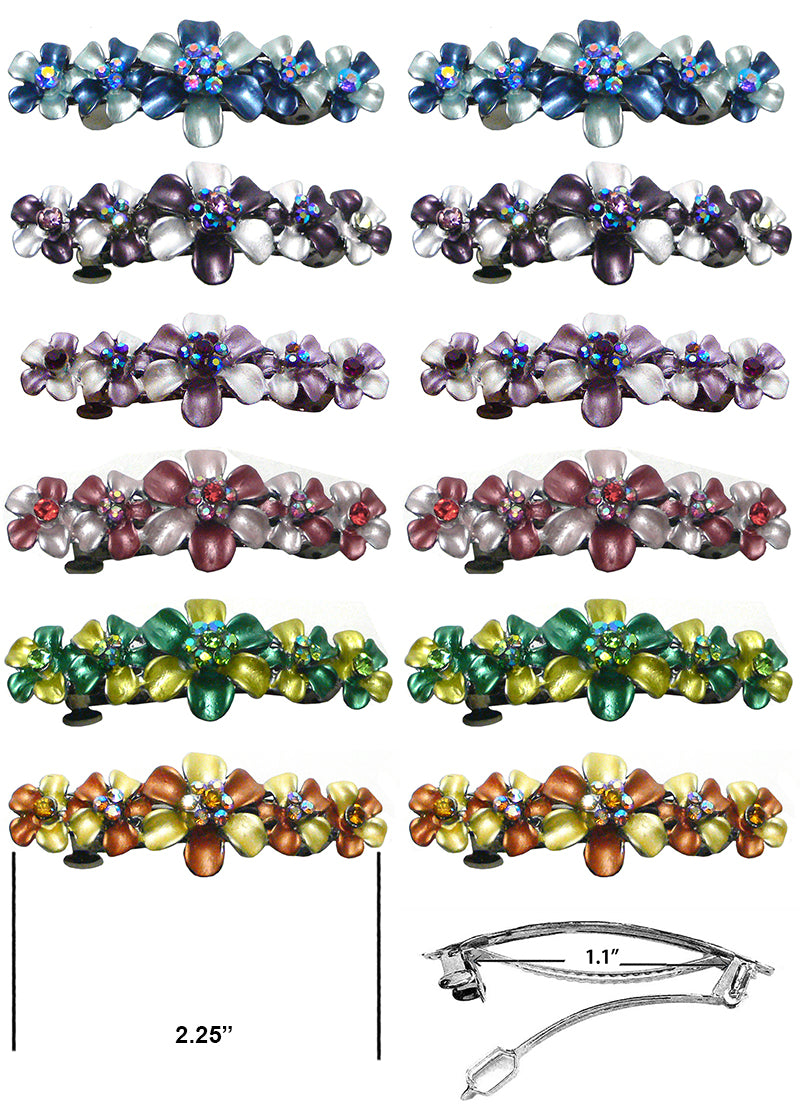 BmidGL10 Bella Dozen Pack, 12 Units, Flower Barrettes 2 ea 6 Lovely Colors 6 Pairs GL86400-10-D