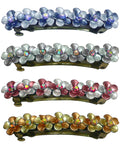 Bmid400-6 Bella Flower Barrette with AB Crystals French Clasp GL86400-6