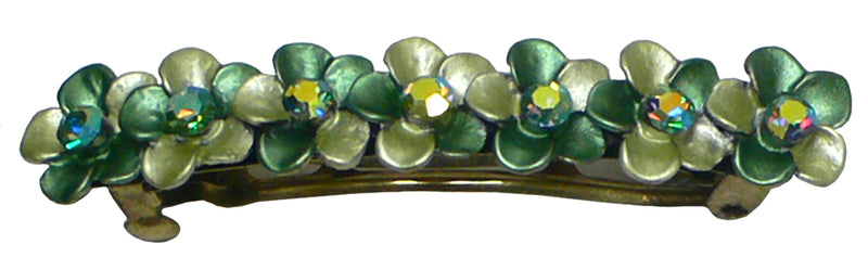 Bmid400-6 Bella Flower Barrette with AB Crystals French Clasp GL86400-6