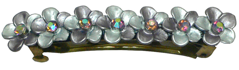 Bmid400-6 Bella Flower Barrette with AB Crystals French Clasp GL86400-6