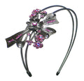 Crystal Flower/Ribbon Headband Metal Wire Hair Band GL86801-HB4