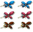 Bella Pair of Small Butterfly Barrettes Snap Clips for Thin Hair, Young Girls LPW86250-2