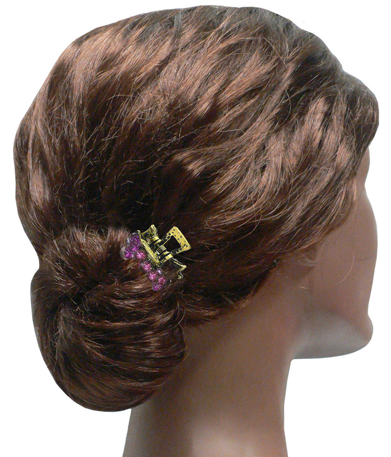 Set of 8 Mini Hair Claws Clip, Antique Gold Plating,  LPW86425-2-8