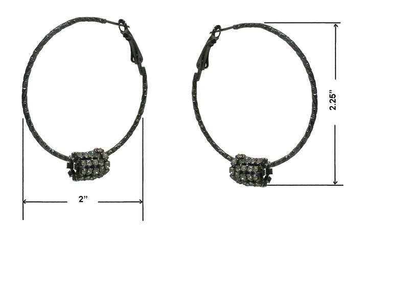 Ehoop30236 Bella Mid Size Hoops on Hoop Earrings Sparkly Crystals NI89800-30236