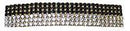 Mid Size Black and White Vintage Bar Barrette in Gold Tone Trim NM86010-2