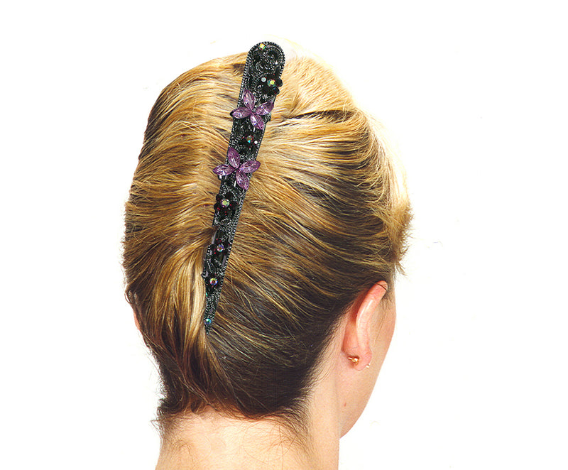 Crystal Alligator Clip Decorated w. Sparkly Stones NM86110-1-6