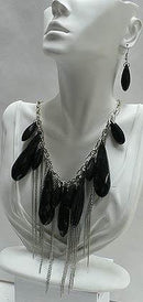 N3584dk Necklace/Earrings Set jet rhinestones OD850102-3584
