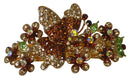 Crystal Flower Barrette Dazzled with AB crystals RW86012-5646 - Bella Fashion Jewelry Inc