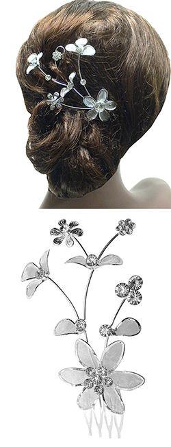 Flower Bridal Comb SH86335-5petals-1
