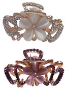 Bella Set of 2 or 3 Medium/Small Crystal Metal Jaw Clip Opal Beads CI86410-1448