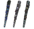 Set of 3 & Set of 4 Crystal Metal Alligator Hair Clips Duckbill Beak Clips YY86110-1-3&4