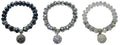 Bracelet49met Bella Elastic sparkly Crystal Bracelet in Metallic Gray, Silver, Crystal 0049met