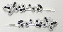 Butterfly Hairpins Silver Tone Plating U86200-2413