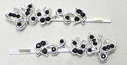 Butterfly Hairpins Silver Tone Plating U86200-2413