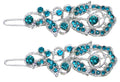 Pair of Small Barrettes Crystal Snap Clips for Thin Hair Women Young Girls U86375-2041