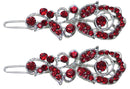 Pair of Small Barrettes Crystal Snap Clips for Thin Hair Women Young Girls U86375-2041
