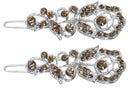 Pair of Small Barrettes Crystal Snap Clips for Thin Hair Women Young Girls U86375-2041