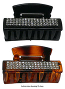 Set of 3 Small Light Weight Celluloid Hair Claws 2 Colors Black Brown 2838-3