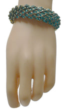 BraceletEasy Bella Metal Bangle Bracelet Gorgeous Design Antique Gold Tone Hinge Closure Easy to put on And Remove W83020-S1