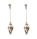 Dangle Earrings Zircon, Dainty and Elegant, Pale Gold Tone - YX89800-3