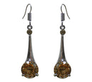 Small Dangle Earrings with Crystal Pendulum Pendant - YX89700-2