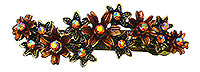 Crystal Flower Barrette in Antique Gold Finish - YY86450-8
