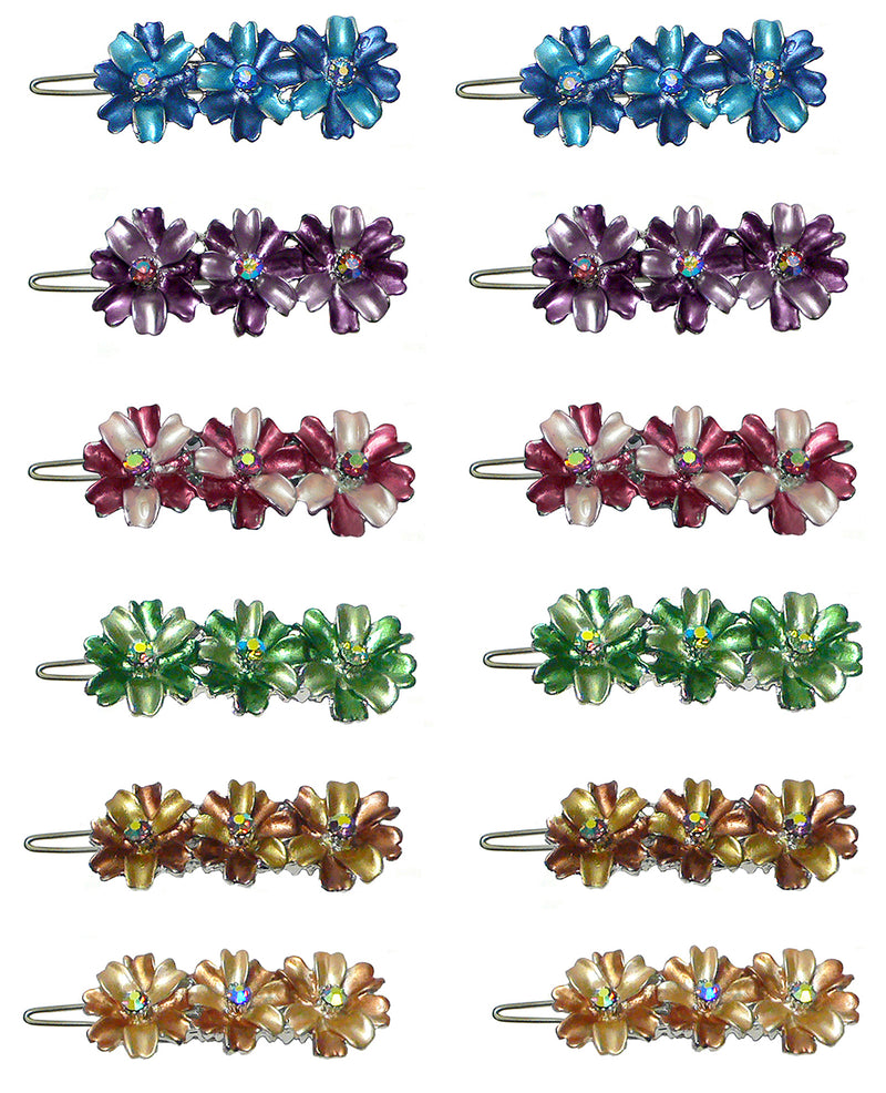 BsnapClip Bella Dozen Pack Snap Clip Barrettes 2 ea 6 Colors, 6 Pairs RW86500-1-6pairs