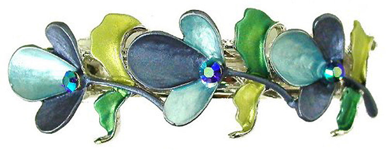 Flower Barrette in Vibrant Colors Artistic Hand Painting YY86750-6