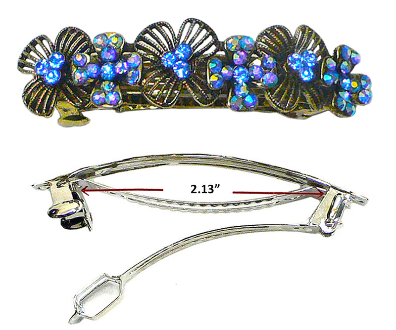 Bella Metal Crystal Barrette Sparkly Aurore Boreale YY86800-4