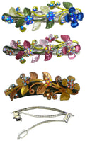 Crystal Flower Barrette, Lovely Design of Flower and Leaves #YY86800-8