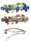 Crystal Flower Barrette, Lovely Design of Flower and Leaves #YY86800-8