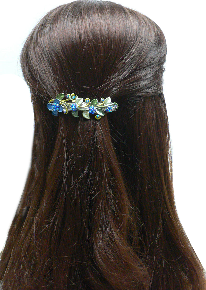 Crystal Flower Barrette, Lovely Design of Flower and Leaves