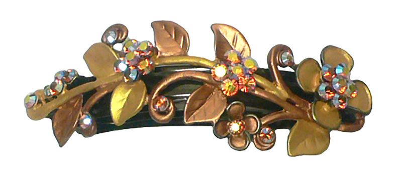 Crystal Flower Barrette, Lovely Design of Flower and Leaves