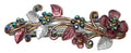 Crystal Flower Barrette, Lovely Design of Flower and Leaves #YY86800-8