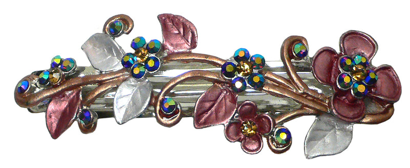 Crystal Flower Barrette, Lovely Design of Flower and Leaves