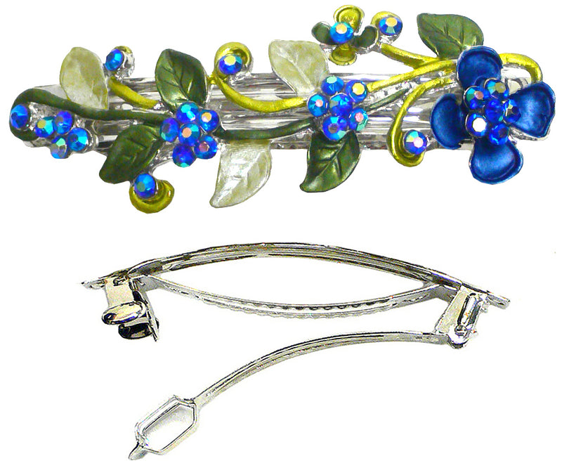 Crystal Flower Barrette, Lovely Design of Flower and Leaves