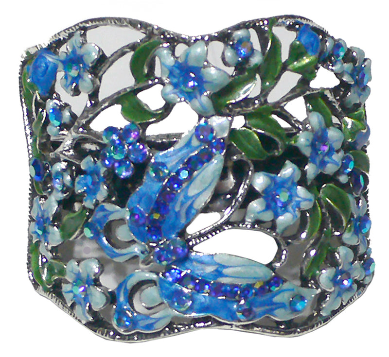 Crystal Butterfly and Flower Hair Holder Barrette