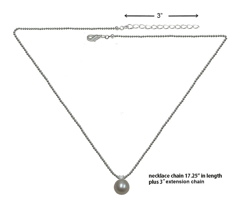 Dozen Pack Necklace Silver Chains with Imitation Pearl Pendant 85500-D
