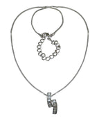 NAR800-4 Bella Necklace Chain with Crystal Pendant Sapphire Blue Light Blue Crystal
