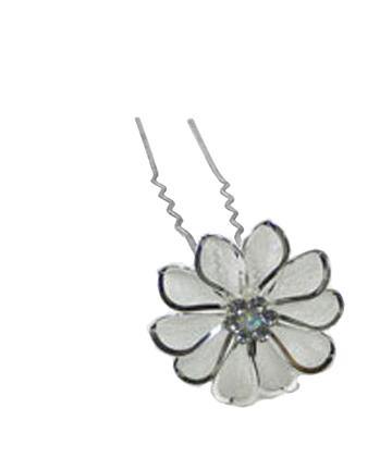 Flower Fork Hair Stick, Snow White color, U860175-0055
