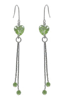 Bella Small Heart Dangle Earrings Zircon Natural Stones - F89550-1