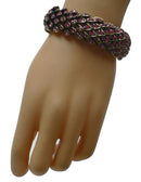 BraceletEasy Bella Metal Bangle Bracelet Gorgeous Design Antique Gold Tone Hinge Closure Easy to put on And Remove W83020-S1