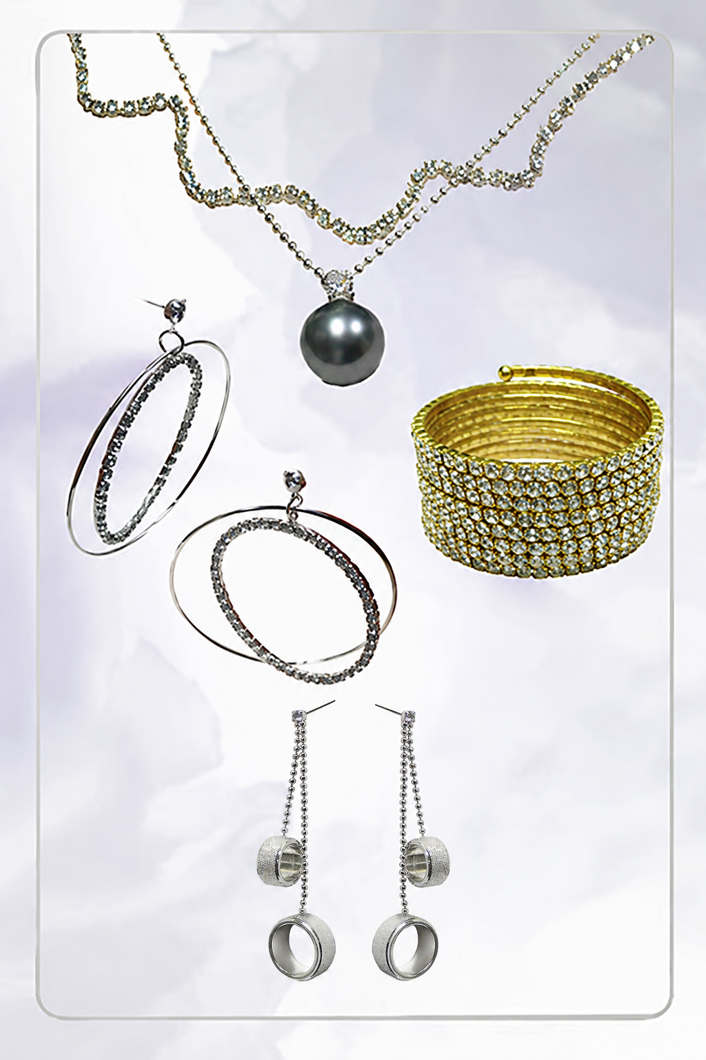 Necklaces, bracelets and dangling earrings from Bella